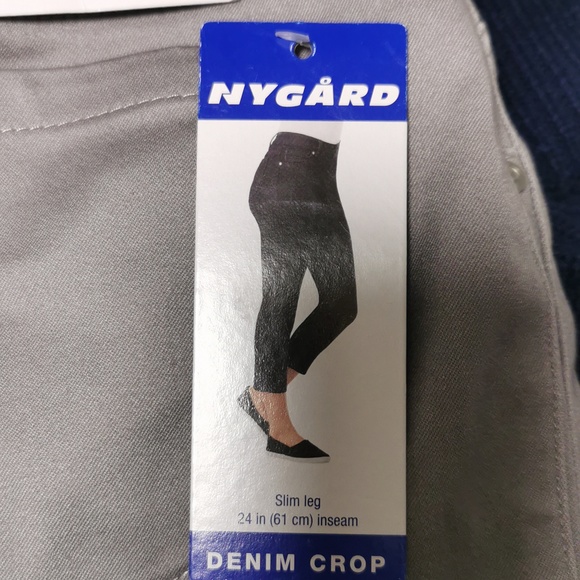 NYGARD silver gray cropped pull on pant Ladies size 10 - Picture 6 of 6